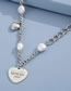 Fashion Silver Color Alloy Alphabet Pearl Heart Necklace