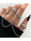 Fashion Silver Color Alloy Geometric Chain Link Rings Set Of Two