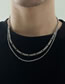 Fashion Silver Color Alloy Geometric Twist Chain Double Layer Necklace