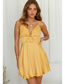 Fashion Yellow Strapless Dress With Straps On The Chest