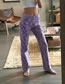 Fashion Purple Printed Straight-leg Jeans
