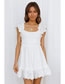 Fashion White Ruffle Sleeve Lace Dress