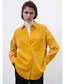 Fashion Yellow Lapel Button Pocket Shirt