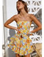 Fashion Yellow Flower Printed Slip Dress