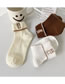 Fashion Six Pairs And One Pack Contrasting Color Reverse Socks Cute Bear Embroidered Socks