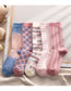 Fashion Five Pairs And One Pack Powder Blue Double Needle Double Way Cotton Socks