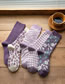 Fashion Five Pairs And One Pack Geometric Print Double Needle Two Way Socks