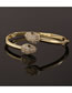 Fashion Gold Color Bronze Zirconium Snake Open Ring