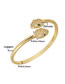 Fashion Gold Color Bronze Zirconium Snake Open Ring