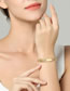 Fashion Gold Color Brass-inlaid Zirconium Palm Open Bracelet