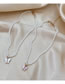 Fashion 7# Pearl Beaded Diamond Heart Necklace