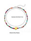 Fashion 2# Colorful Rice Beads Beaded Pottery Smiley Necklace