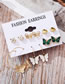 Fashion Silver Color Alloy Star Moon Butterfly Snake Pearl Earring Set