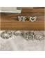 Fashion 2# Alloy Heart Butterfly Chain Ring Set