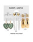 Fashion 2# Alloy Drop Oil Heart Geometric Pearl Earring Set
