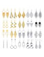 Fashion 14# Alloy Openwork Geometric Tassel Drop Earrings