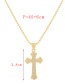 Fashion Gold-10 Bronze Zirconium Cross Necklace