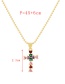 Fashion Color Bronze Zirconium Heart Cross Necklace