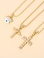 Fashion Gold Bronze Zirconium Heart Cross Necklace
