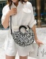 Fashion Black And White Spelling Large Size Can Only Be Carried By Hand Large Capacity Paper Cord Braided Clutch