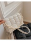 Fashion White Pu Geometric Flap Crossbody Bag
