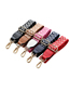 Fashion No. 22 Red Leather Gold Buckle Polyester Print Geometric Diagonal Wide Straps