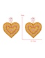 Fashion Gold Alloy Diamond Heart Stud Earrings