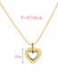 Fashion Gold-2 Bronze Zircon Heart Necklace