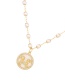 Fashion Gold-4 Bronze Zircon Pearl Shell Heart Necklace