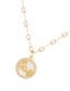 Fashion Gold Bronze Zircon Pearl Shell Butterfly Necklace