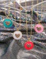 Fashion Lake Blue Bronze Zircon Drip Oil Round Heart Necklace