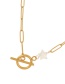 Fashion Gold Titanium Steel Shell Heart Ot Buckle Necklace