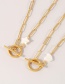 Fashion Gold-2 Titanium Steel Shell Pentagram Ot Buckle Necklace