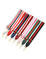 Fashion Red White And Blue Stripes With Black Polyester Print Geometric Diagonal Wide Straps