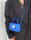 Fashion Blue Pu Lock Flap Crossbody Bag