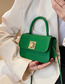 Fashion Green Pu Lock Flap Crossbody Bag