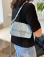 Fashion Blue Pu Rhombus Flap Crossbody Bag