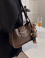 Fashion With Pendant Coffee Color Pu Large Capacity Messenger Bag