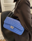 Fashion Large Klein Blue Pu Lock Flap Crossbody Bag