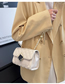 Fashion Off White Pu Diamond Lock Flap Crossbody Bag