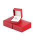 Fashion Outer Red Inner Black Ring Box Filled Leather Right Angle Ring Storage Box