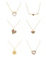 Fashion Color-6 Bronze Zircon Heart Necklace