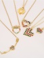 Fashion Color-6 Bronze Zircon Heart Necklace