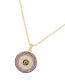 Fashion Color Bronze Zircon Oil Drop Eye Necklace
