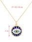 Fashion Color-3 Bronze Zircon Round Eye Necklace
