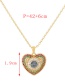 Fashion Color-2 Bronze Zircon Heart Necklace