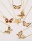 Fashion Color-2 Bronze Zircon Butterfly Necklace