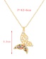 Fashion Color-6 Bronze Zircon Butterfly Necklace