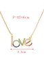 Fashion Color Bronze Zircon Alphabet Love Necklace