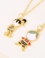 Fashion Color-2 Brass Set Zircon Girls Necklace